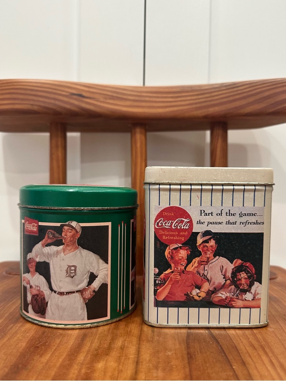 Set of 2 Vintage Coca Cola Tin
Box Retro